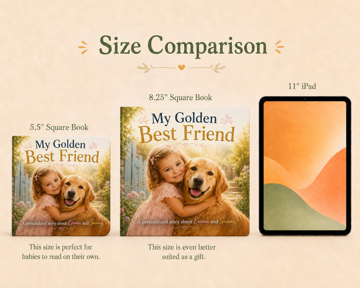 Personalized Baby & Golden Retriever Book